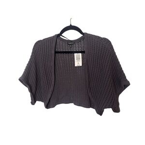 Torrid Gray Open Stitch Knit Short Sleeve Bolero Shrug Sweater Size 2X 18-20